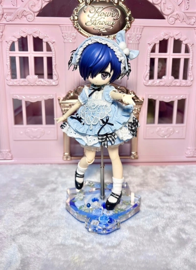 ドール用スタンド 股支え 腰挟み ブルー 1/6 1/8 1/12 ob11 阿巳ボディサイズ人形用 BJD