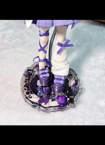 ドール用スタンド 股支え 腰挟み パープル MSD 1/6 1/8 1/12 ob11 阿巳ボディサイズ人形用 BJD