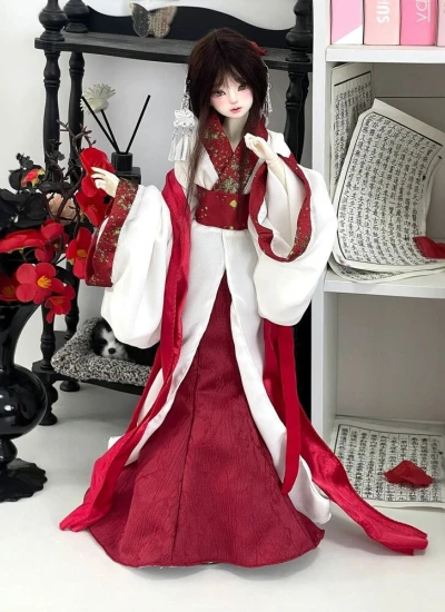 ドール用服 チャイナドレス レッド MSDサイズ人形通用 女の子用 球体関節人形 BJDDOLL