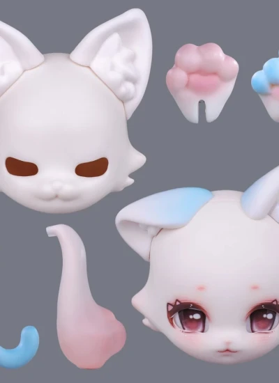 【数量限定】ドール用ヘッド BECKY Lydia用ヘッド 尻尾 手パーツ 三挿六 1/6サイズ 人間版&獣版 球体関節人形 BJD