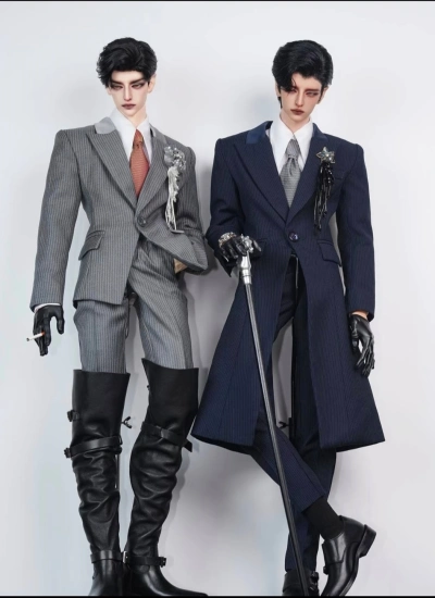 ドール用服 スーツセット グレー ネイビー 男の子用 ID75/Loongsoul70/DZ73/Loongsoul77/AM77/78/マッスルMSDサイズ人形用 BJD用