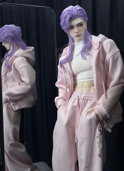 ドール用服 パーカー ズボン ブルー ピンク ID75/YC77/Loongsoul73/70cm/マッスルMSDサイズ 球体関節人形用 BJDDOLL