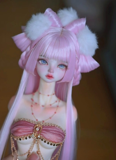 ドール用ウィッグ スタイルウィッグ ホワイト ブラック  ピンク  SD/MSDサイズ【雪魅】