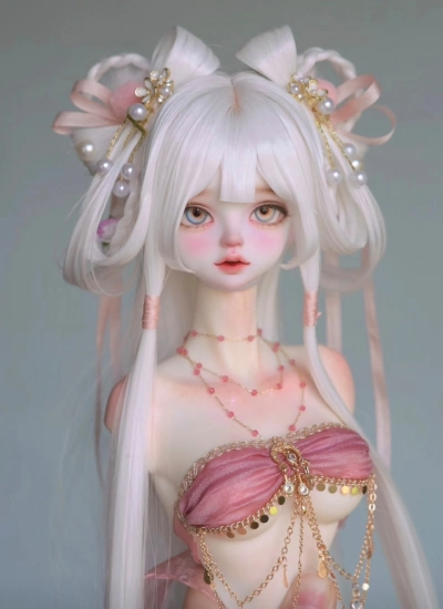 ドール用ウィッグ スタイルウィッグ ホワイト ブラック  ピンク SD/MSDサイズ【蝶】