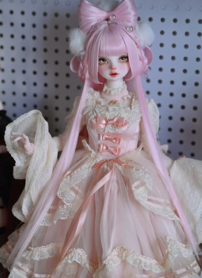 ドール用ウィッグ スタイルウィッグ ホワイト ブラック  ピンク  ブルー SD/MSDサイズ 【玉兎SP】