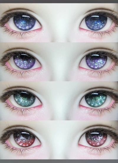 BJD ドール用アイ 石膏アイ【星輝】ブルー/パープル/グリーン/レッド 12mm/14mm/16mm/18mm