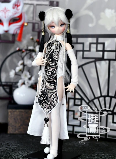 ドール用服 ドレス チャイナドレス 女の子用 MSD/MDD/咪咪狗サイズ 球体関節人形用 BJD