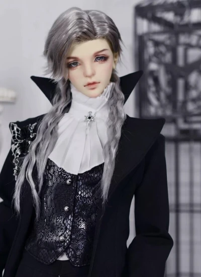 ドール用服 貴族伯爵風衣装セット ブラック ホワイト 囝囝体/DZ狗狗体/Charmdoll2代ボディ/60cm/66-68cm/70-72cm/ID75サイズ 球体関節人形用 BJD