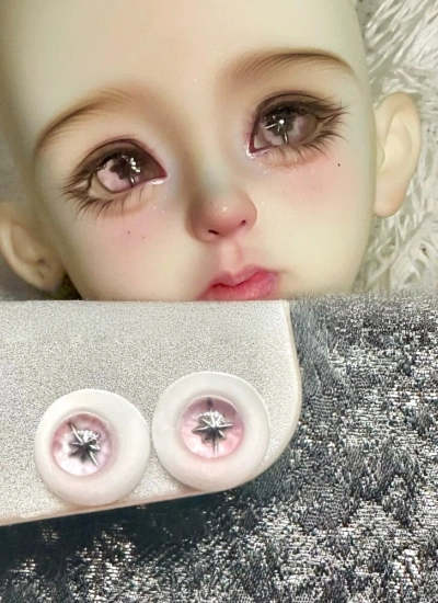 ドール用アイ 樹脂 レジン【暗黑少女】ピンク 12mm/14mm/16mm BJD