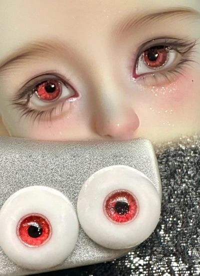 ドール用アイ 樹脂 レジン【紅日】レッド 12mm/14mm/16mm BJD