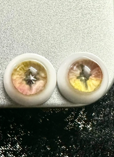 ドール用アイ 樹脂 レジン オレンジイエロー グラデーション 14mm/8mm BJD