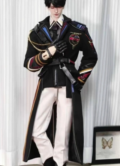 ドール用衣装セット 軍装セット ブラック 75/77サイズ用 男の子用 球体関節人形用 bjd用