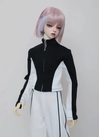 BJD Clothes 3-Color Color-block Fitted Zip-up Jacket for 1/4 1/3 Popo68 Loongsoul73 ID75 Size Ball-jointed Doll