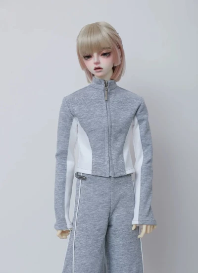 BJD Clothes 3-Color Color-block Fitted Zip-up Jacket for 1/4 1/3 Popo68 Loongsoul73 ID75 Size Ball-jointed Doll