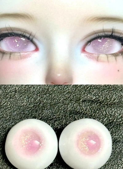 ドール用アイ 樹脂 レジン ピンク/ホワイト/パープル/グリーン/ブルー 12mm/14mm/16mm BJD