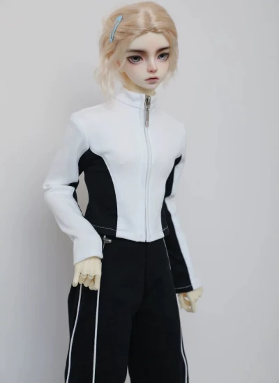 BJD Clothes 3-Color Color-block Fitted Zip-up Jacket for 1/4 1/3 Popo68 Loongsoul73 ID75 Size Ball-jointed Doll