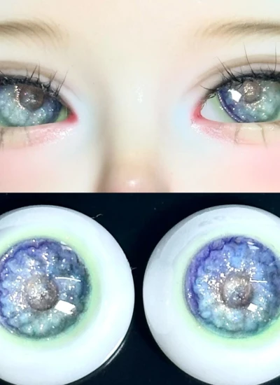 ドール用アイ 樹脂 レジン「重工アイボ」ブルー グラデーション 12mm/14mm/16mm BJD