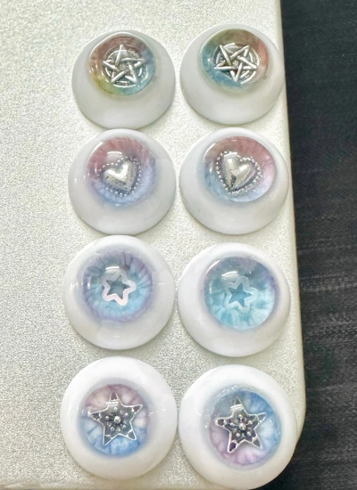 ドール用アイ 樹脂 レジン【ホシ&ハート】グラデーション 16mm/7mm BJD