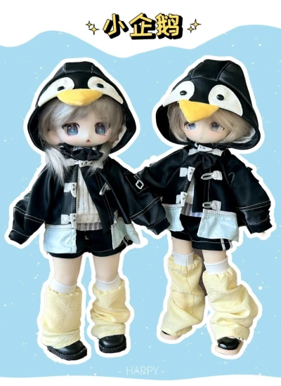 ドール用服 洋服セット「ペンギンちゃん」幼SDサイズ人形用 女の子男の子通用 BJD用