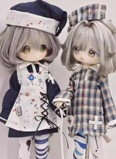 ドール用服 洋服セット「怪談双子・静息者&失序者」幼SDサイズ人形用 女の子男の子通用 BJD用