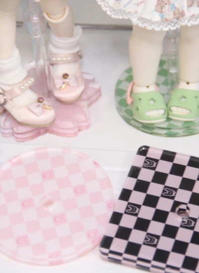 ドール用スタンド 円形 正方形 透明 アクリル 金属 花柄 クマ柄 兎柄  ピンク ブルー ブラウン ブラックピンク グリーン 1/6 YOSD 1/4 MSDサイズ人形用 球体関節人形 BJD DOLL