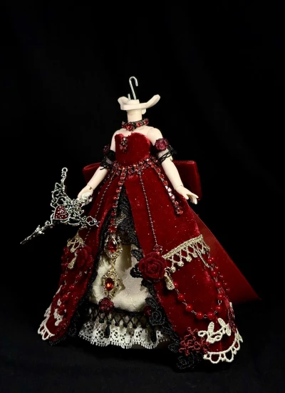 ドール用服 ドレスセット【花語シリーズ・バラ】レッド 1/12 OB11サイズ人形通用 球体関節人形 MJD用