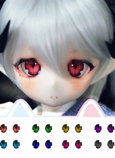 ドール用アイ マンガアイ【恶魔之心】アクリルアイ 10mm/12mm/14mm/16mm/18mmサイズ人形用 BJD/MDD/DD/tinyfox/ob11/gsc用