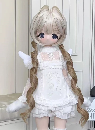 ドール用ウィッグ ブラウン×イェローの組み合わせ 女の子用 YOSD/MSD/SDサイズ人形用 BJD用