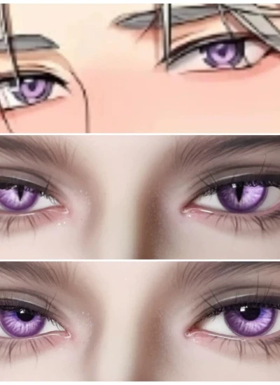 ドール用アイ 石膏アイ 獣瞳 縦瞳 丸瞳 パープル系 8mm/10mm/12mm/14mm/16mm/18mmサイズ BJD用