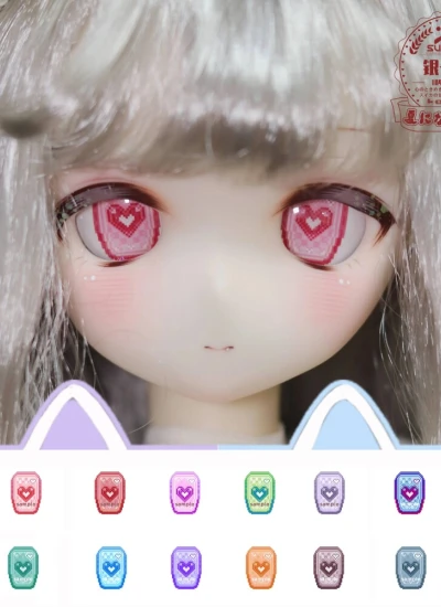 ドール用アイ マンガアイ【心跳GAME】アクリルアイ 10mm/12mm/14mm/16mm/18mmサイズ人形用 BJD/MDD/DD/tinyfox/ob11/gsc用
