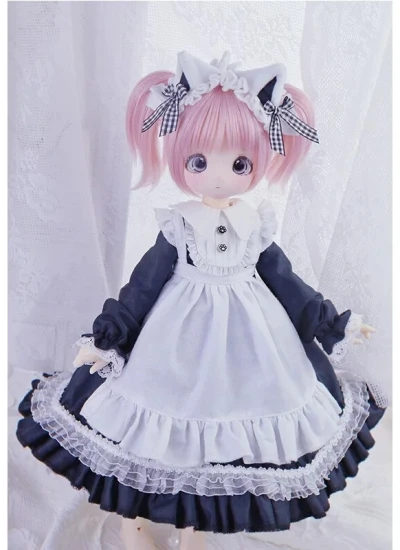 ドール用服 メイド服 ピンク ブルー ブラック 女の子用 YOSD/MSD/MDD/SD/68/75cmサイズ人形用 球体関節人形 BJD
