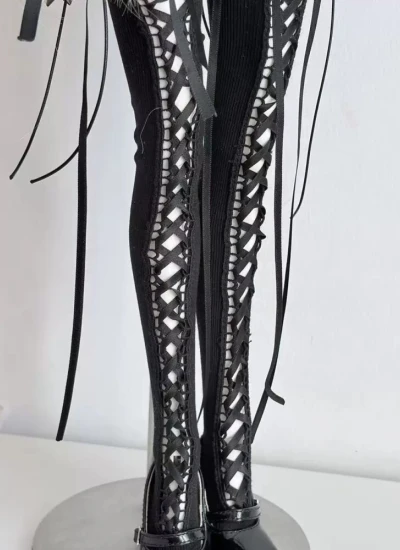 ドール用靴下 ニーハイ ブラック 77/ID75/70/73/大MSD/マッスルMSD/68サイズ人形用 BJD用