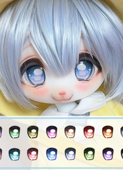 ドール用アイ マンガアイ【闪亮小方】アイチップ アクリルアイ 10mm/12mm/14mm/16mm/18mm/20mm/22mm/24mmサイズ人形用 BJD/MDD/OB11/KUMAKO用