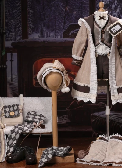 BJD Pearl Outfit + Shoes + Wig for 1/4 Girl Ball-jointed Doll