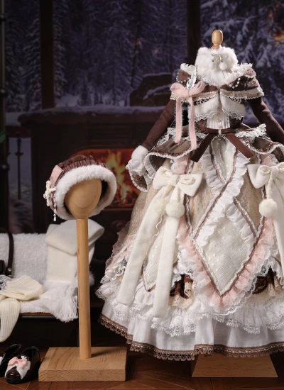 数量限定 ドール用服 莫奈的后花园シリーズ 雪绒信笺・薇拉Willa オフィシャル ドレスセット 1/4サイズ 女の子用 球体関節人形用