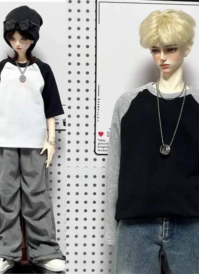 ドール用Ｔシャツ  ホワイト ワインレッド グレー ブラック ネイビー ピンク イエロー MSD/大MSD/マッスルMSD/62/68/70/73/75/77cmサイズ用 球体関節人形用 BJD用