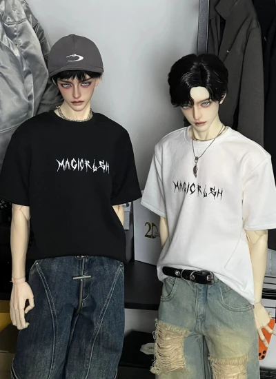 ドール用Ｔシャツ  ブラック ホワイト  MSD/大MSD/マッスルMSD/62/68/70/73/75/77cmサイズ用 球体関節人形用 BJD用