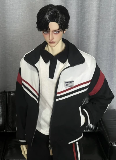 ドール用服 上着 ズボン シャツ ホワイト ブラック  75/77cmサイズ用 球体関節人形用 BJD用