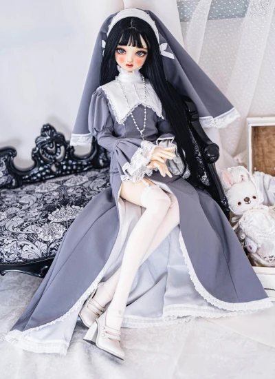 BJDドール用服 シスター服 ホワイト ブラック グレー ベージュ【LA.FRIGG【Holy Sister】 SDサイズ人形通用 F2