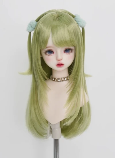 BJD ドール用ウィッグ ゴールド ホワイト ブラウン パープル グリーン ピンク グレー ブラックレッド ブルー MSDサイズ人形用