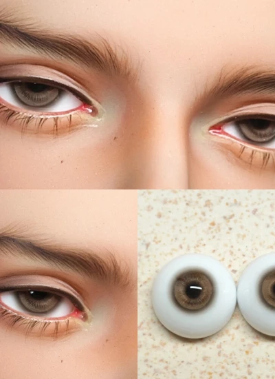 ドール用アイ リアル風 石膏 レジンアイ ブラウン 12mm/14mm/16mm/18mmサイズ用 BJD