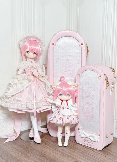 ドール用バッグ 外出バッグ【百合之春】ホワイト ピンク ブラック グリーン ブラウン お出かけバッグ リュックサック 斜め掛け 1/6 YOSDサイズ通用 球体関節人形用 BJD