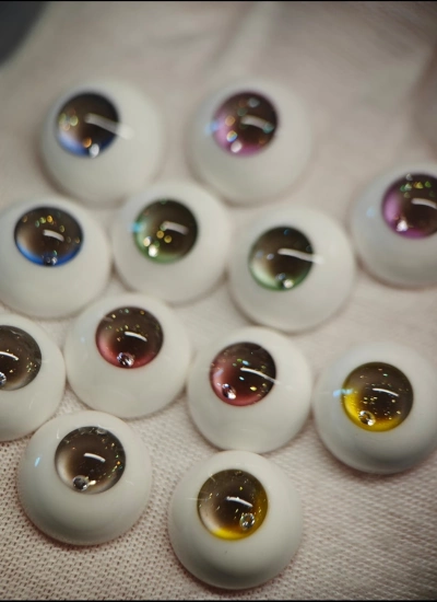 ドール用アイ レジンアイ グラデーション 石膏+樹脂アイ イエロー ブルー  パープル グレー レッド 10mm/12mm/14mm/16mm/18mmサイズ人形用 BJD