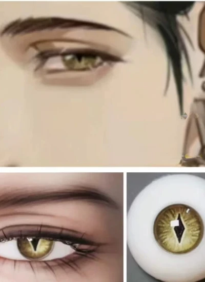 ドール用アイ 樹脂＋石膏アイ【DHY1】イエロー 8mm/10mm/12mm/14mm/16mm/18mm BJD用