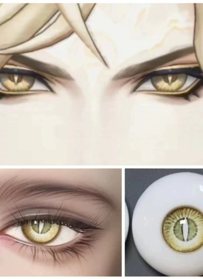 ドール用アイ 樹脂＋石膏アイ【YYS2】イエロー 8mm/10mm/12mm/14mm/16mm/18mm BJD用