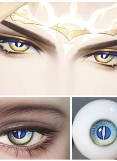 ドール用アイ 樹脂＋石膏アイ【YYS1】ブルー 8mm/10mm/12mm/14mm/16mm/18mm BJD用