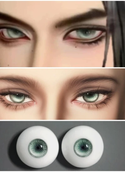 ドール用アイ 樹脂＋石膏アイ【DHY4】グリーン 8mm/10mm/12mm/14mm/16mm/18mm BJD用