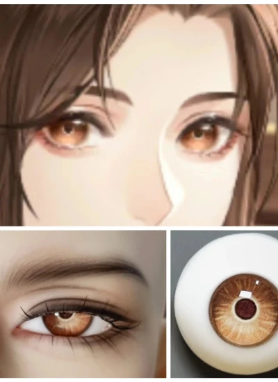ドール用アイ 樹脂＋石膏アイ【DHY2】ブラウン 8mm/10mm/12mm/14mm/16mm/18mm BJD用