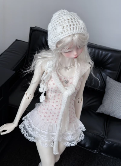 BJDドール用帽子 ホワイト【奶油甜豆】 SD/小顔SDサイズ人形用【TBdoll】