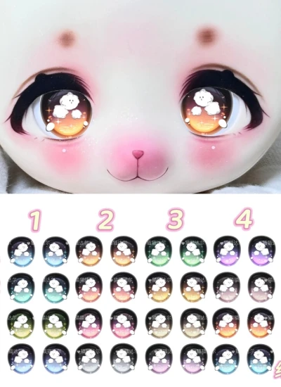 ドール用アイ マンガアイ【綿綿雲】アクリルアイ 二次元アイ 立体目 10mm/14mm/16mm/18mm/20mm/22mmサイズ人形用